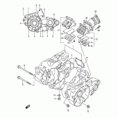 Схема вузла: Картер двигуна для Suzuki RMX250