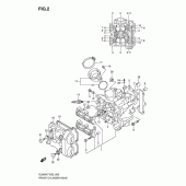 Схема узла: Передняя головка цилиндра & Прокладка головки & Свеча зажигания для Suzuki DL650 V-Strom