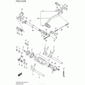 Схема вузла: Копірний вал & Вилки & Вал перемикання для Suzuki SFV650 Gladius