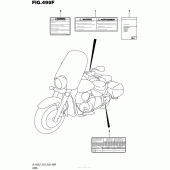Схема вузла: Інформаційні наклейки (Vl1500Tl7 E28) для Suzuki VL1500 Boulevard C90T BOSS