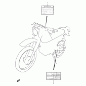 Схема вузла: Інформаційні наклейки для Suzuki DF125