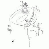 Схема вузла: Паливний бак для Suzuki GS500