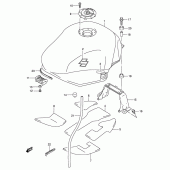 Схема узла: Топливный бак (Model k5/k6) для Suzuki GSX600 Katana
