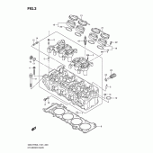 Схема вузла: Головка циліндра Suzuki GSX-R750