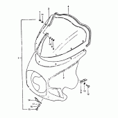 Схема узла: Облицовочные элементы (Gsx400sx e2,  e4) для Suzuki GSX400