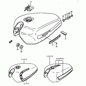 Схема вузла: Паливний бак для Suzuki GS1000