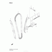 Схема вузла: Ланцюг ГРМ & Натягувач & Заспокоювач Suzuki DR200 DR200SE