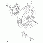 Схема вузла: Переднє колесо Suzuki GS500