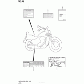 Схема вузла: Інформаційні наклейки (Ls650L4 E33) для Suzuki LS650 Boulevard S40