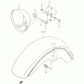Схема вузла: Кожух фари (Model w/x) для Suzuki GZ125 Marauder