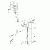 Схема вузла: Задній гальмівний циліндр Suzuki GSF1200 Bandit