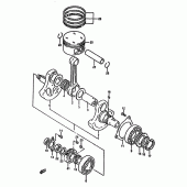 Схема вузла: Колінчастий вал & Поршень для Suzuki DR650 DR650R