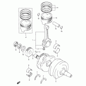 Схема вузла: Колінчастий вал Поршень для Suzuki GS500