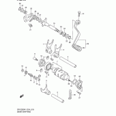 Схема вузла: Копірний вал & Вилки & Вал перемикання для Suzuki DR-Z250