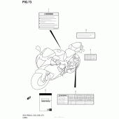 Схема узла: Информационные наклейки (Gsx-R600L4 E03) для Suzuki GSX-R600