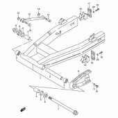 Схема вузла: Задній важіль підвіски для Suzuki GSX750