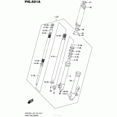 Схема вузла: Вилка передньої осі для Suzuki DR650 DR650SE