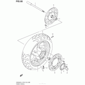 Схема вузла: Переднє колесо (An400Zal4 E28) для Suzuki AN400 Burgman (EU analogue of SkyWave)