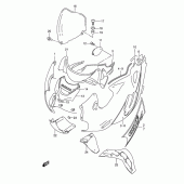 Схема вузла: Передній обтічник (Model k3) для Suzuki GSX600 Katana