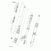 Схема узла: Передняя вилка для Suzuki DR250