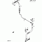 Схема вузла: Передній гальмівний шланг Suzuki DR650 DR650R