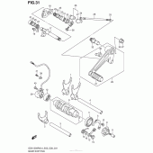 Схема узла: Копирный вал & Вилки & Вал переключения для Suzuki GSX1300 Hayabusa