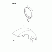 Схема вузла: Переднє крило (E1, E2, E4, E17, E18, E21, E22, E25, E34, E39, E53) для Suzuki LS650 Savage