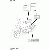 Схема вузла: Інформаційні наклейки (Vl1500L4 E33) для Suzuki VL1500 Boulevard C90 BOSS