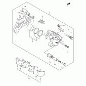 Схема вузла: Задній гальмівний супорт для Suzuki DL1000 V-Strom