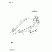Схема вузла: Бічні панелі (An400al1 e19) ​​для Suzuki AN400 Burgman (EU analogue of SkyWave)
