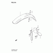 Схема вузла: Переднє крило (Model k5) для Suzuki TF125