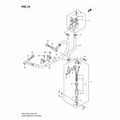 Схема вузла: Задній гальмівний циліндр (Gsf1250l0) для Suzuki GSF1250 Bandit