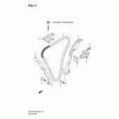 Схема вузла: Ланцюг ГРМ & Натягувач & Заспокоювач Suzuki GSX-R750