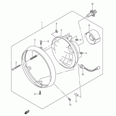 Схема вузла: Фара (Gsf600y/uy/k1/k2/k3/k4/uk1/uk2/uk3/uk4/zk4) для Suzuki GSF600 Bandit S