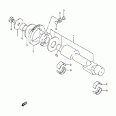 Схема вузла: Колінчастий вал & Поршень & Балансувальний вал Suzuki GS500