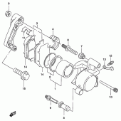 Схема вузла: Передній гальмівний супорт для Suzuki GZ125 Marauder