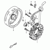 Схема вузла: Статор & Ротор (Model w/x, e24) для Suzuki DR350