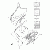Схема вузла: Передній обтічник (Model p 1le) для Suzuki RGV250