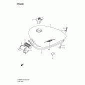 Схема узла: Топливный бак для Suzuki VS800 Boulevard S50