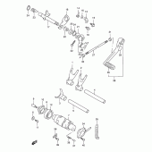 Схема вузла: Копірний вал & Вилки & Вал перемикання (Model x/y/k1) для Suzuki TL1000
