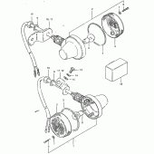 Схема узла: Поворотники (E2,  e15) для Suzuki TS125