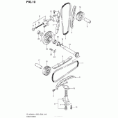 Схема вузла: Ланцюг ГРМ & Натягувач & Заспокоювач Suzuki DL1000 V-Strom