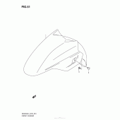 Схема вузла: Переднє крило (An400Zal3 E28) для Suzuki AN400 Burgman (EU analogue of SkyWave)