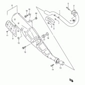 Схема вузла: Вихлопна система (Model k1) для Suzuki DR200 DR200SE