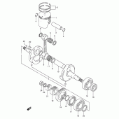Схема вузла: Колінчастий вал & Поршень для Suzuki TS125