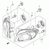 Схема вузла: Фара (E19) для Suzuki AN650 Burgman (EU analogue of SkyWave)