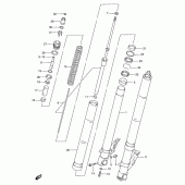 Схема вузла: Передня вилка (Model t/v) для Suzuki GSX-R750