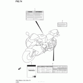 Схема вузла: Інформаційні наклейки (Gsx-R600L4 E28) для Suzuki GSX-R600