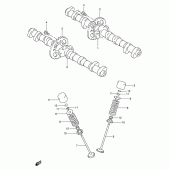 Схема вузла: Розподільний вал & Клапан для Suzuki GSX-R1100