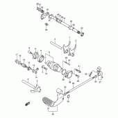 Схема вузла: Копірний вал & Вилки & Вал перемикання для Suzuki VL125 Intruder LC
